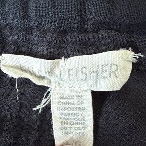 Eileen Fisher Black Linen Long Soft Shirt Sz LG